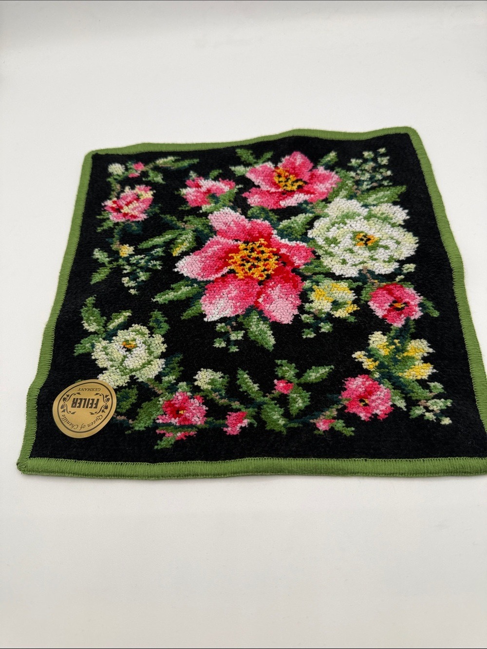 FEILER face cloth 100% Cotton Floral Chenille 24.5cm Made in Germany